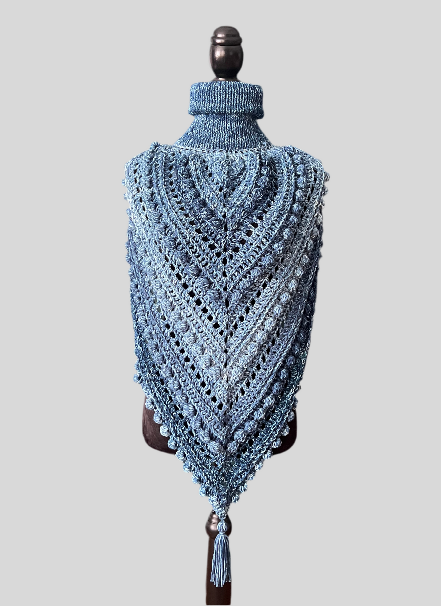 Bobble Bliss Hooded Scarf | Handmade Crochet Scarf with Hood | Valentine Striped Winter Accessory