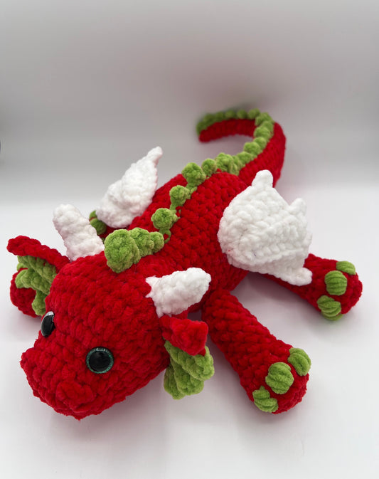 Holiday Dragon Plushie - Christmas Fantasy Character
