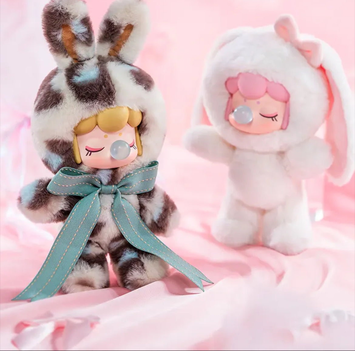 Kawaii bunny blind box plush - collectible mystery crochet series by Sparkling Pineapple
All 7 kawaii bunny plush characters including secret hidden design
Kawaii bunny plush size comparison - approximately 4-5 inches tall
Mystery blind box unboxing experience with tissue paper wrapping
Collectible kawaii bunny plushies displayed on shelf with natural lighting