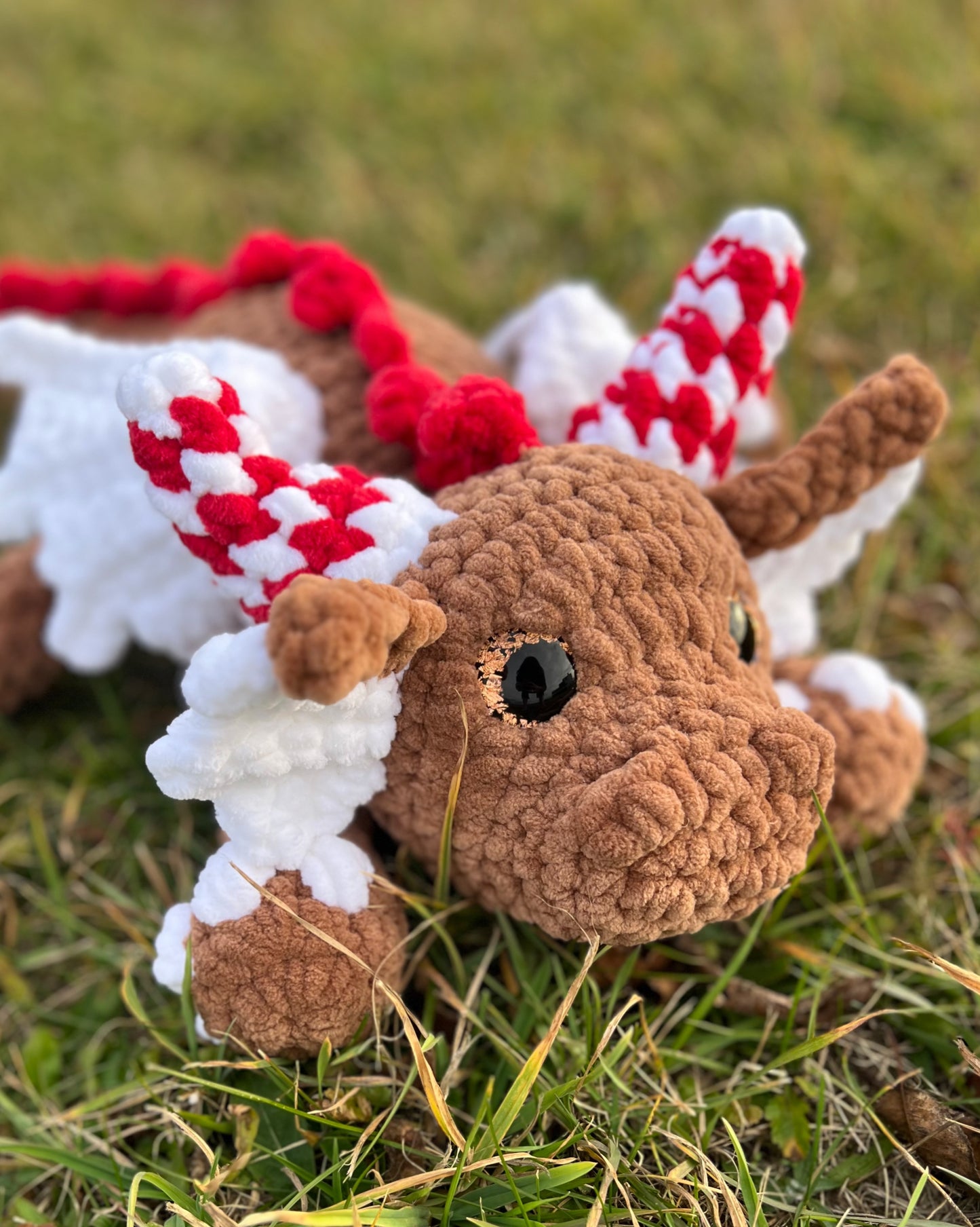 Handmade Crochet Jumbo Gingerbread Dragon Plushie | Cozy Holiday Gift Idea