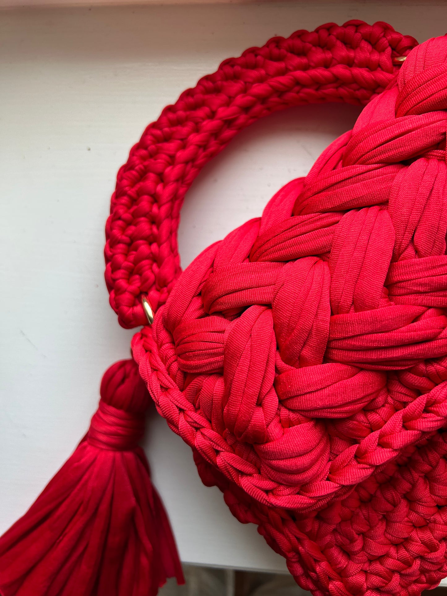 Lulu Crossbody | Handmade Crochet T-shirt Yarn Bag