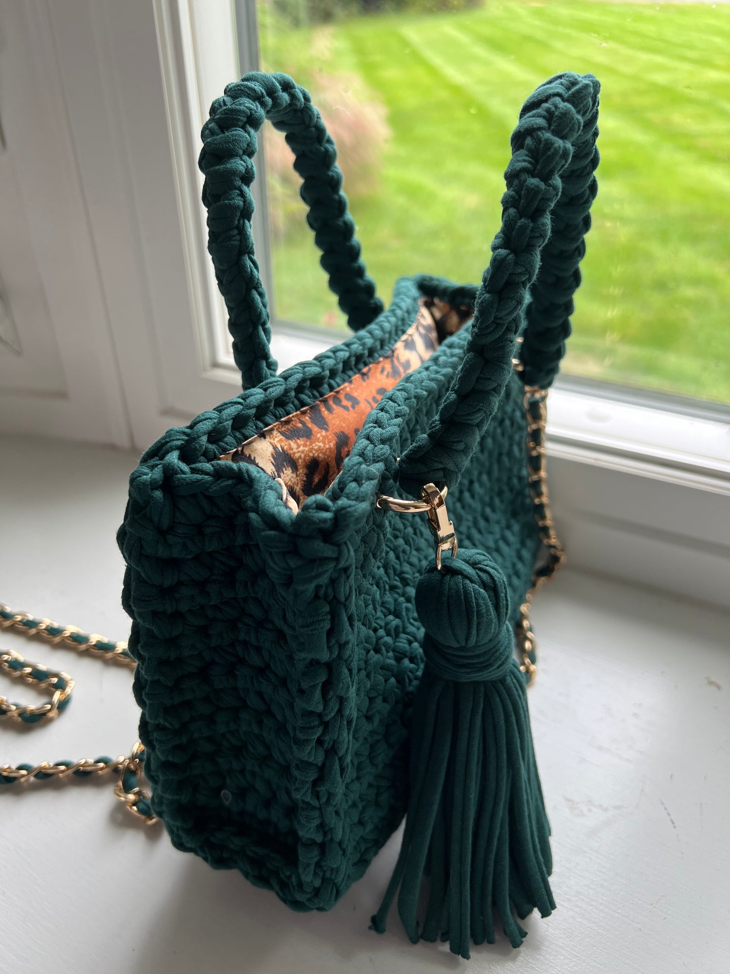 Milan Tote Bag | Handmade Crochet T-shirt Yarn Bag